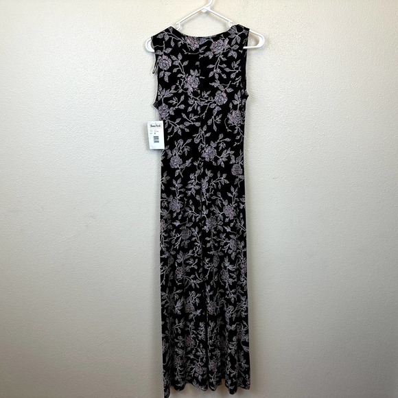 Vtg Ronnie Nicole Ouida Long Maxi Glitter Gown Black Stretch Sleeveless Dress 6 - Picture 6 of 7